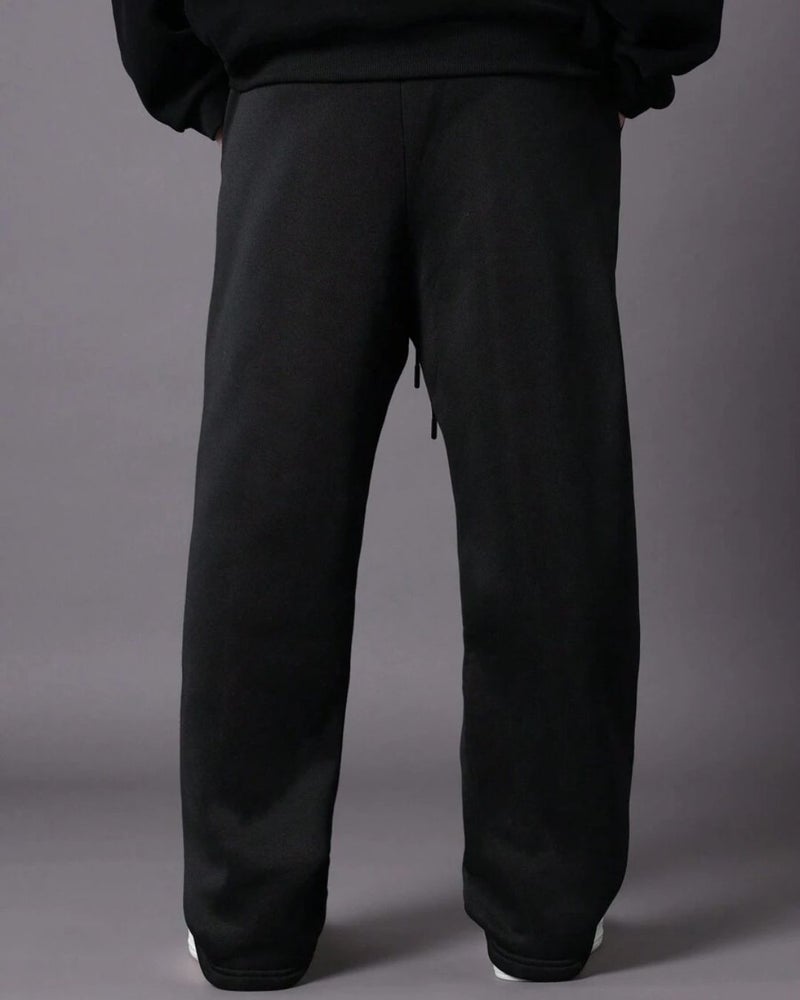 FLYNOFF Black Basic Loose Fit Track Pant - Image 2